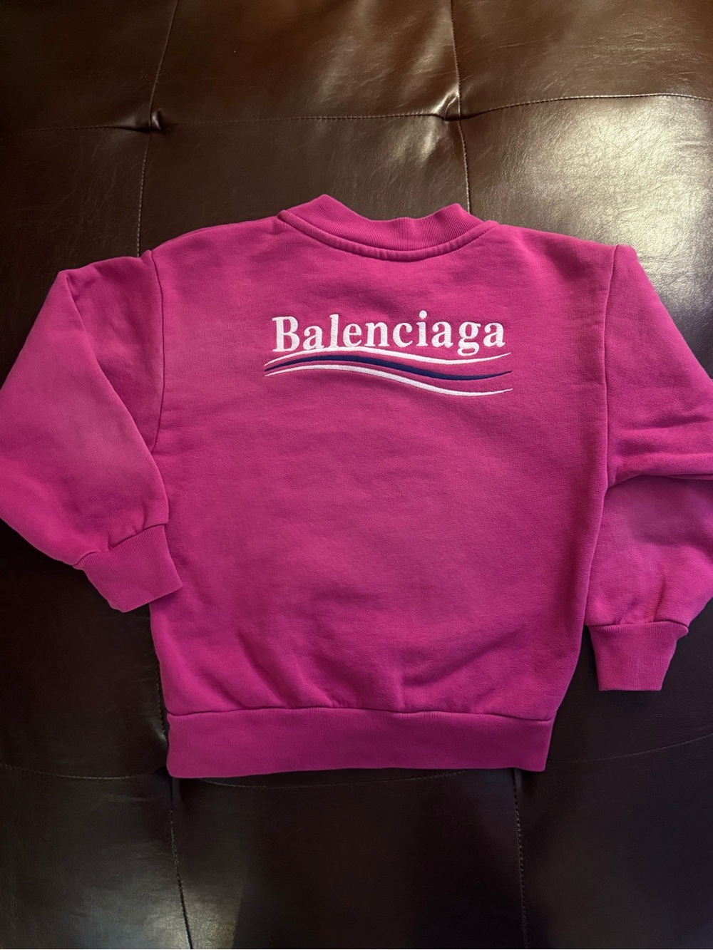 Balenciaga Hot Pink/Fuchsia Logo Crewneck 4T